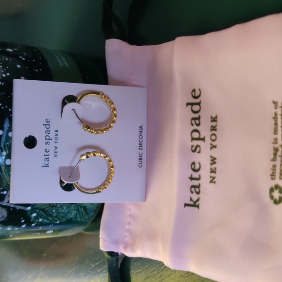 Kate Spade earrings NWT gold hoops - Picture 7 of 7